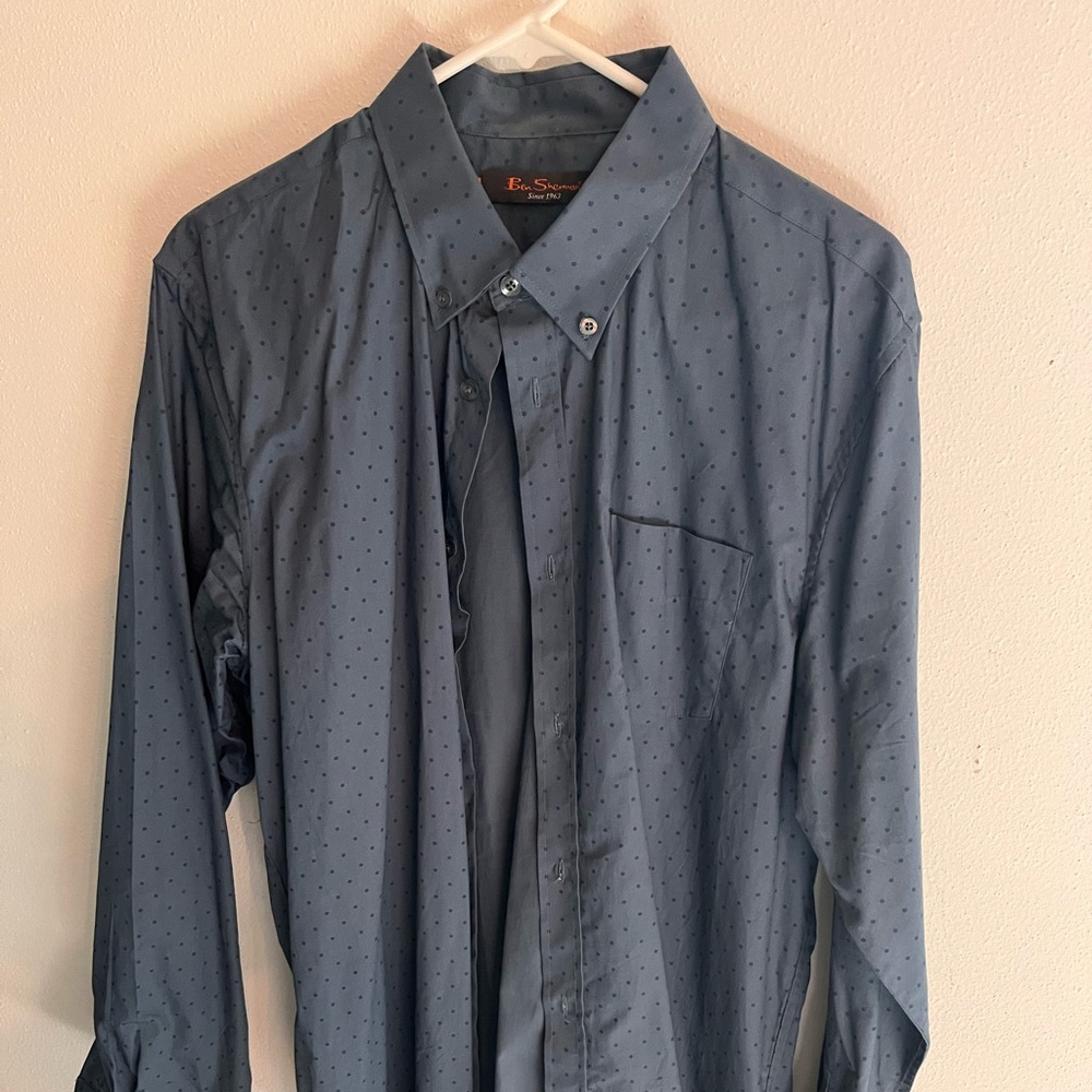 Ben Sherman Light Blue Polka Dot Shirt